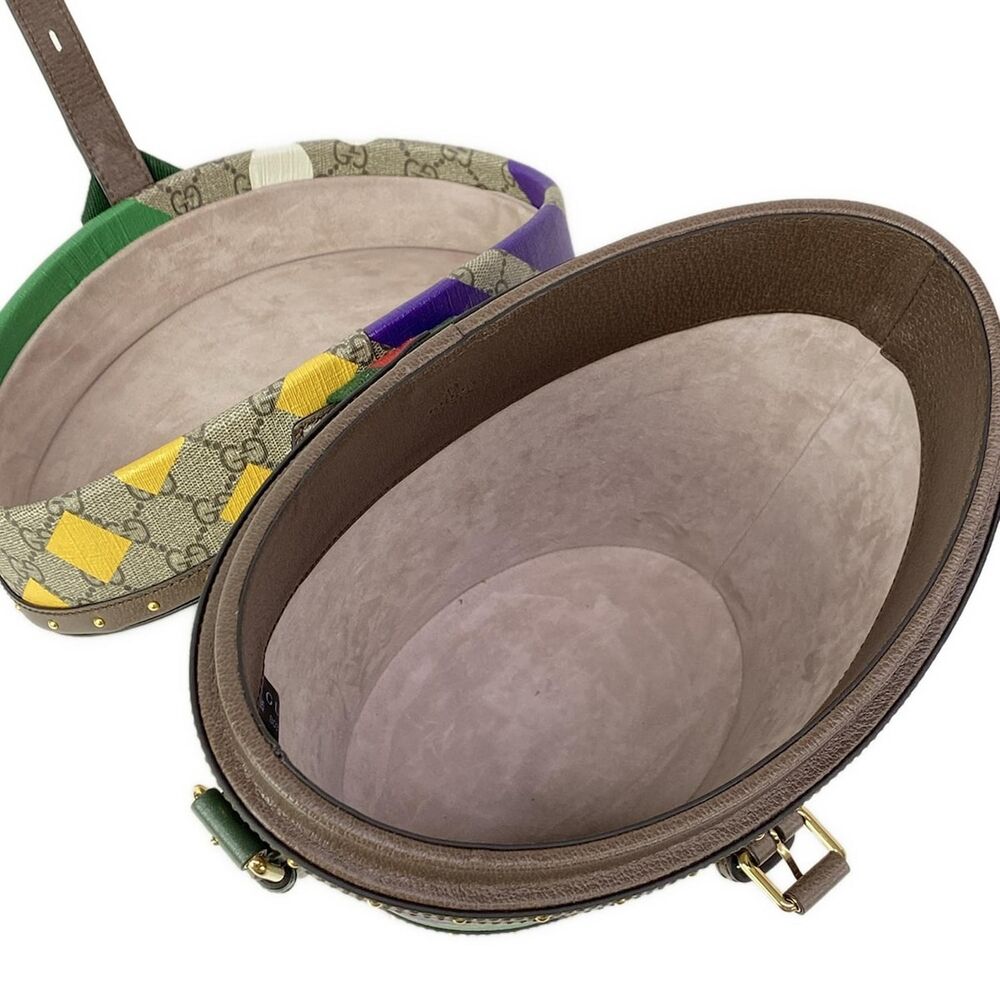 Gucci GG Plus / GG Supreme / Shelly Handbag 675882 Beige Dark Brown Multi PVC - Picture 10 of 16